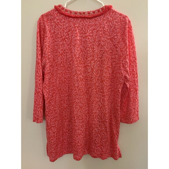 Chicos Woman’s Linen Reef Embellished Tunic Size 2 Large - Picture 7 of 7